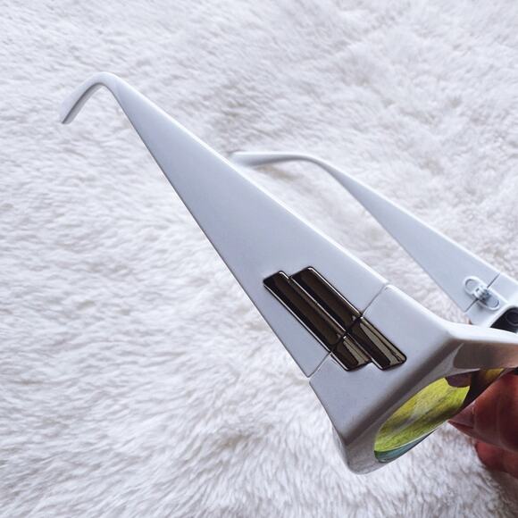 Faye Mirrored Orange with White Rim Sunglasses - Picture 5 of 15